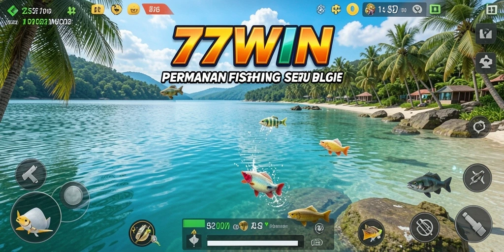 Tampilan gameplay 77WIN yang menarik saat memancing.