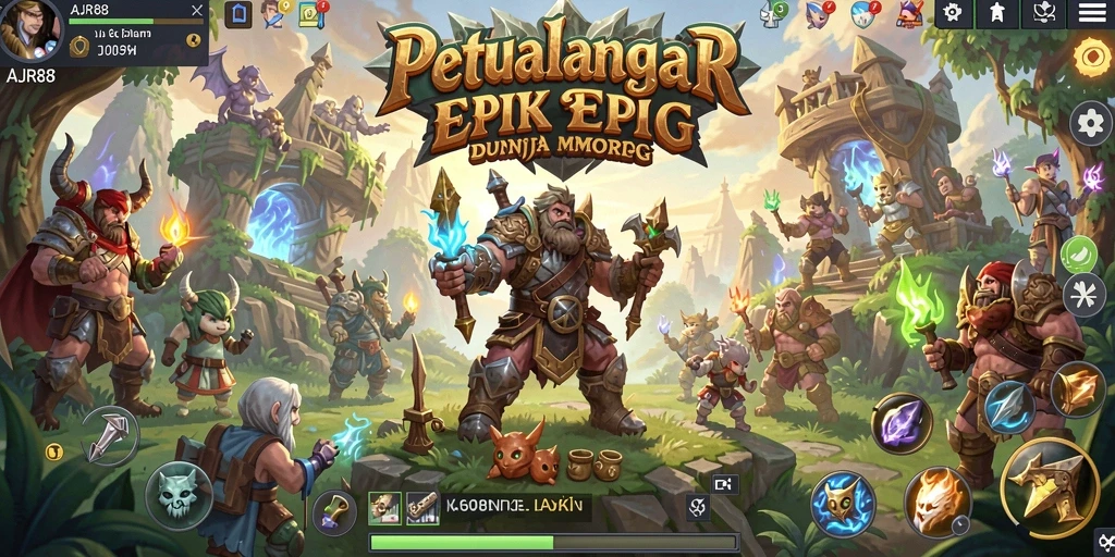 Tangkapan layar gameplay AJR88 menampilkan petualangan mendebarkan di dunia MMORPG.