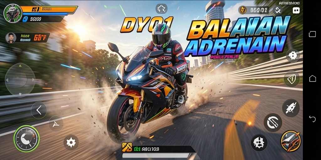 Gameplay DY01 yang penuh aksi dan balapan menegangkan.