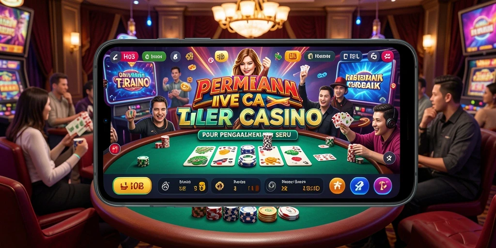 Screenshot gameplay H03 menampilkan dealer profesional dalam aksi di Live Casino.