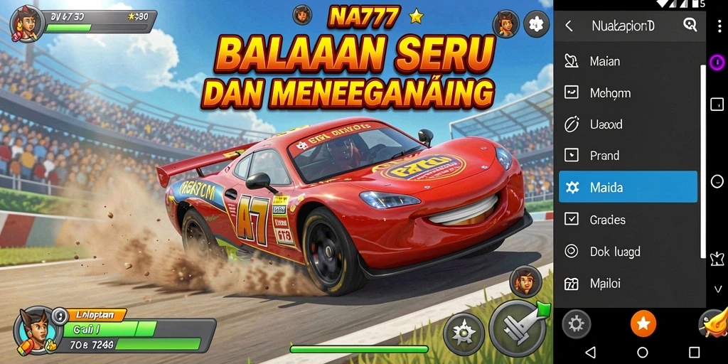 Tampilkan gameplay balapan yang mendebarkan di NA777.