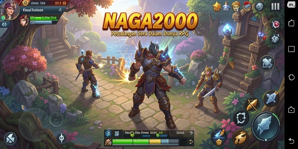 Tangkapan layar menampilkan aksi seru dalam gameplay RPG NAGA2000.