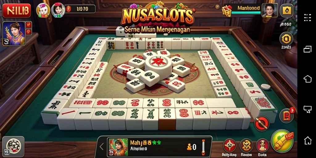 Tampilan screenshot NUSASLOTS dengan gameplay Mahjong yang seru.
