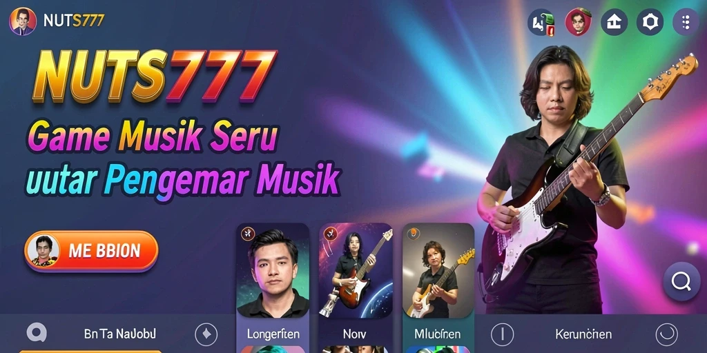 Tampilan gameplay NUTS777 yang seru dengan berbagai musik menarik.