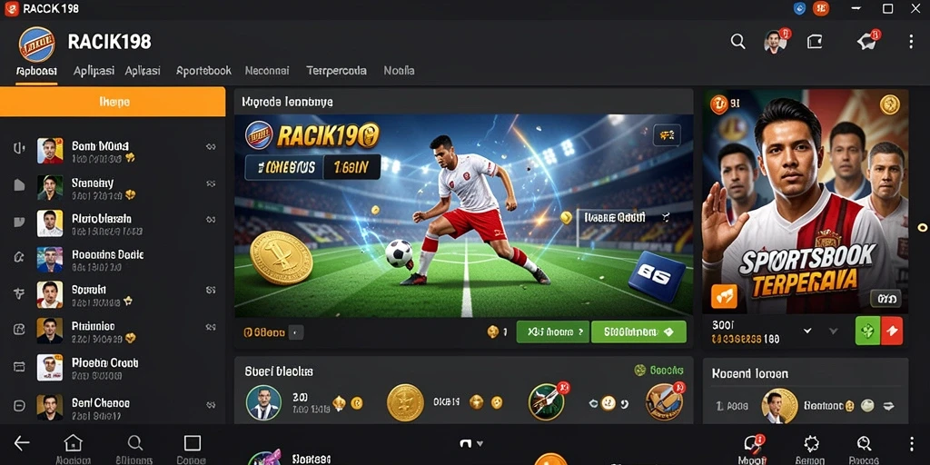 Tampilan gameplay yang menarik dari aplikasi Sportsbook RACIK198.
