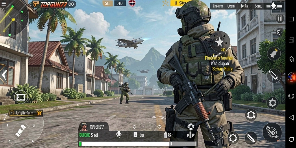 Tampilan antarmuka pengguna TOPGUN77 yang intuitif dan menarik.